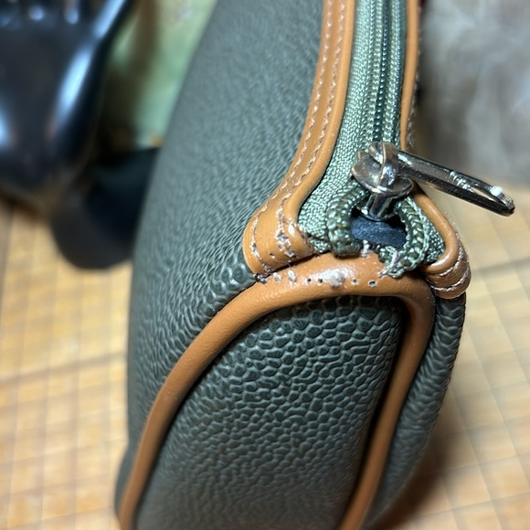 Gucci Parfums Green Tan Vintage Bag Zip Top Travel Toiletries 8.25”x6.5”x2.75” - Picture 6 of 17